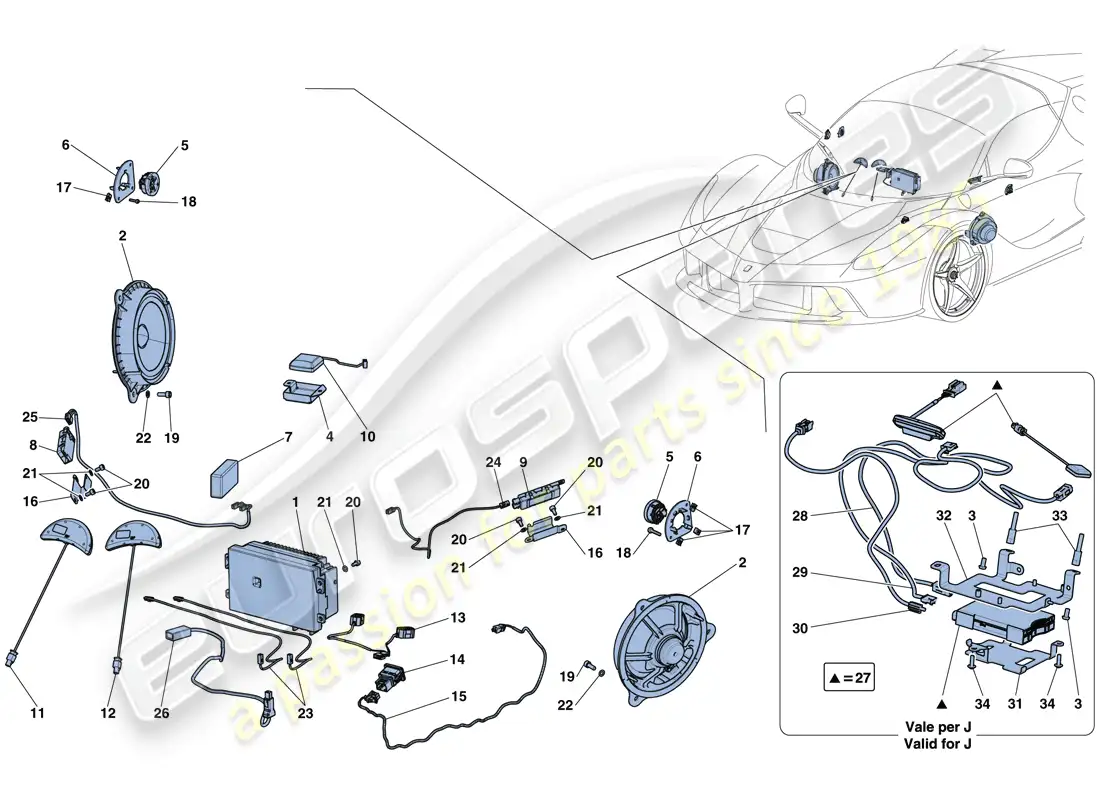 ferrari laferrari aperta (europe) audio - infotainment system parts diagram