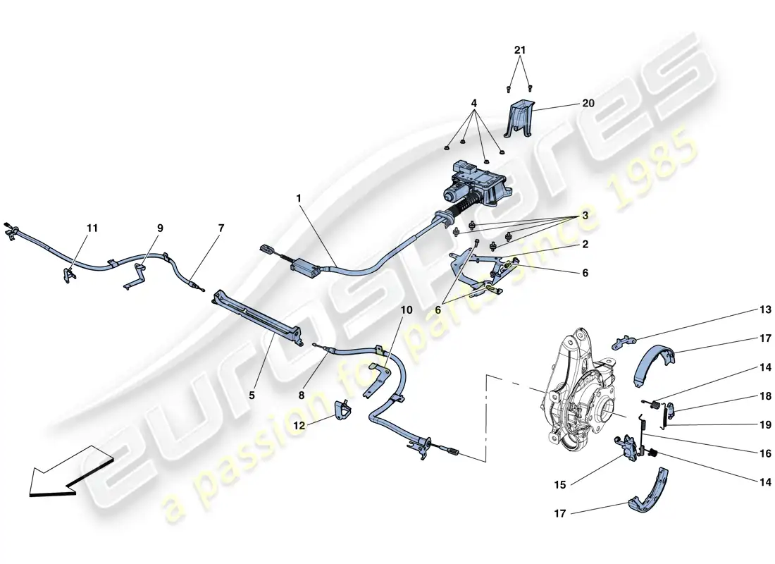 ferrari gtc4 lusso (europe) parking brake control parts diagram