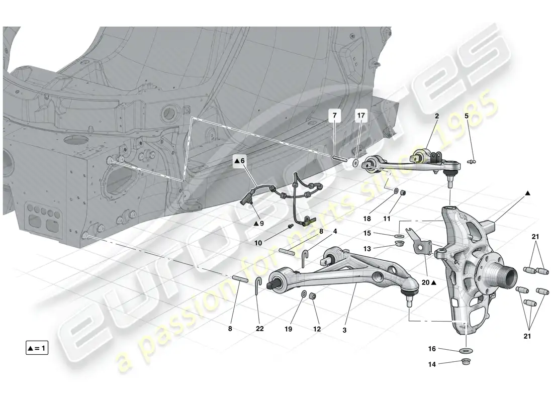 ferrari laferrari (usa) front suspension - arms parts diagram