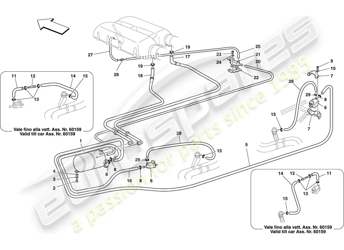ferrari f430 coupe (usa) pneumatic actuator system parts diagram