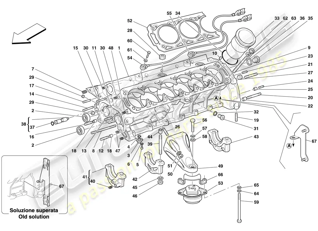 ferrari 612 sessanta (rhd) crankcase parts diagram