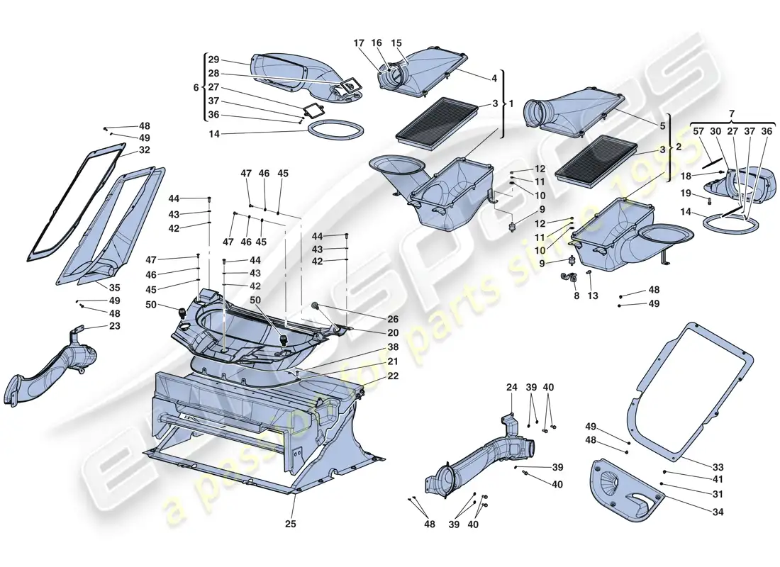 ferrari laferrari aperta (usa) air intakes parts diagram
