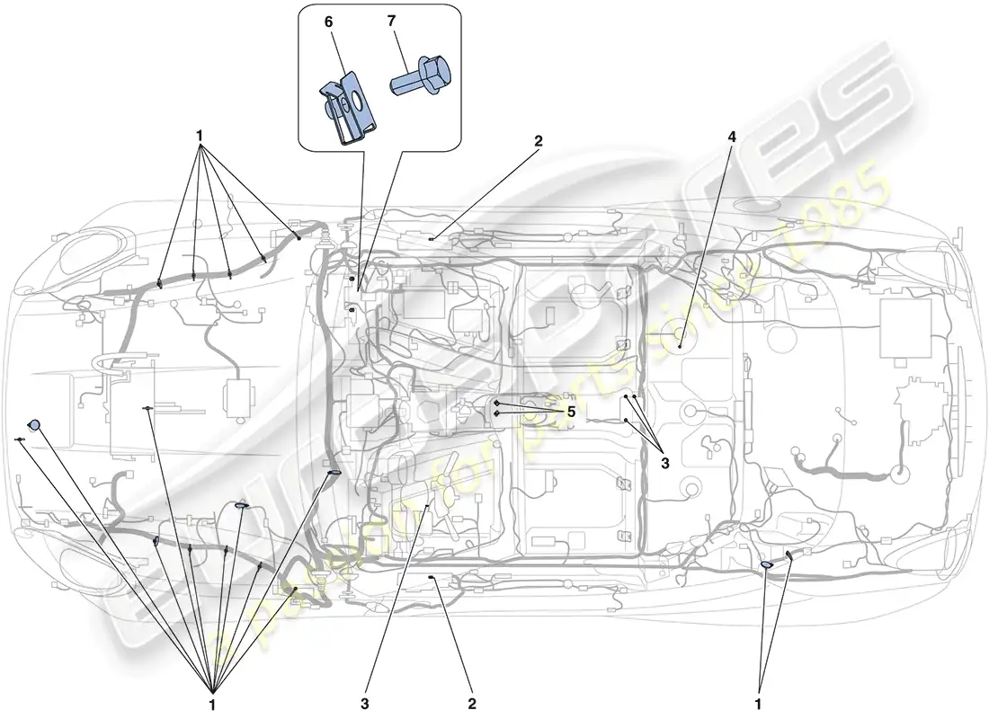 ferrari california (usa) various fastenings for the electrical system parts diagram