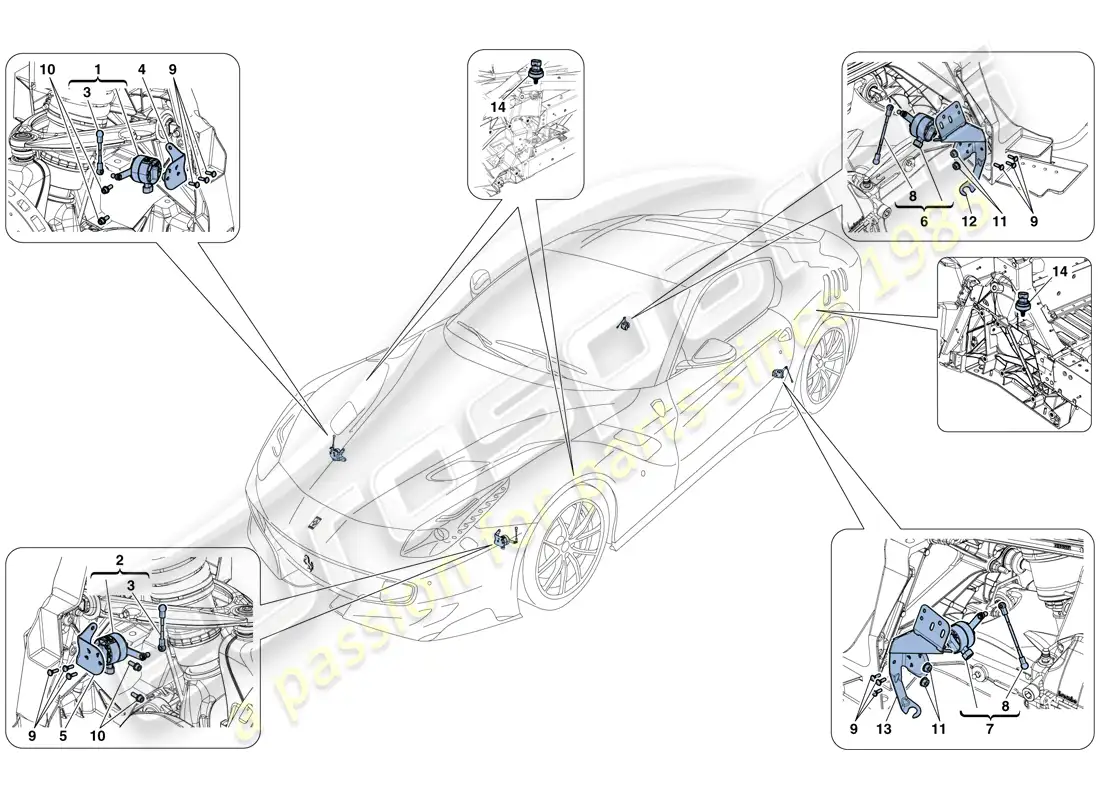 ferrari f12 tdf (europe) electronic management (suspension) parts diagram