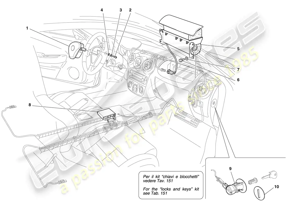 ferrari f430 spider (europe) airbags parts diagram