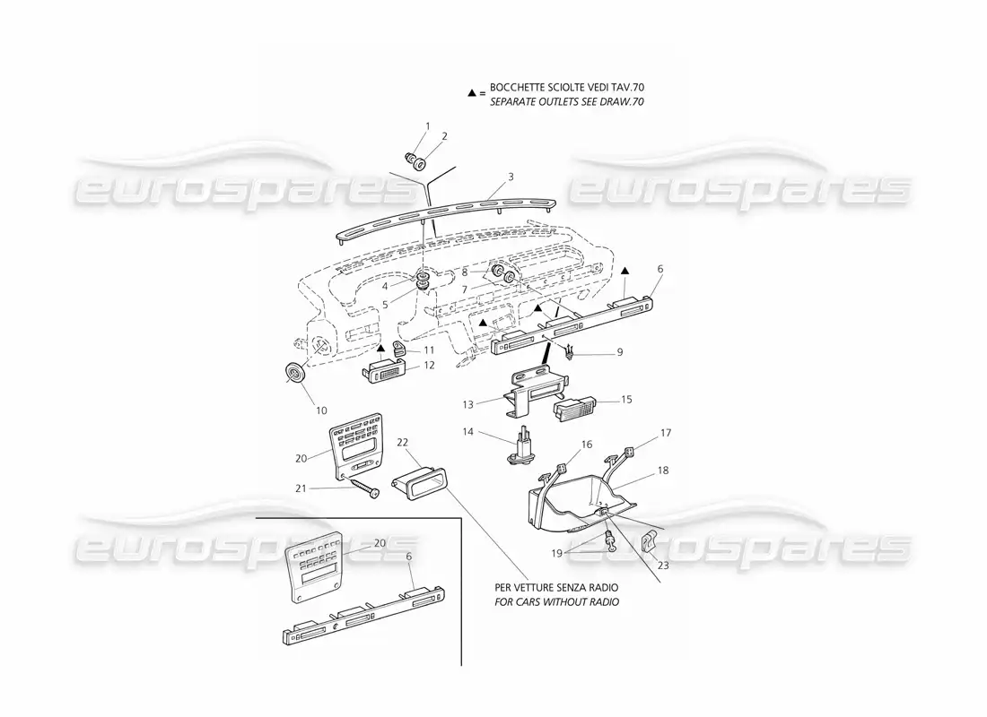 maserati qtp v8 evoluzione dashboard: components parts diagram