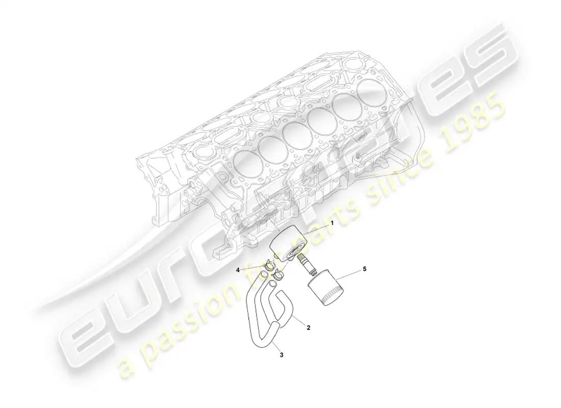 aston martin db7 vantage (1999) oil cooling system part diagram