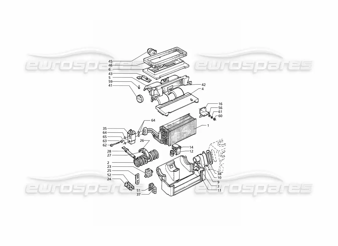 maserati qtp v6 (1996) automatic air conditioner assy (rhd) parts diagram