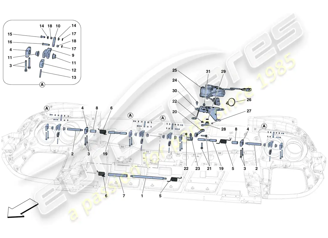 ferrari 812 superfast (rhd) rear active aero parts diagram