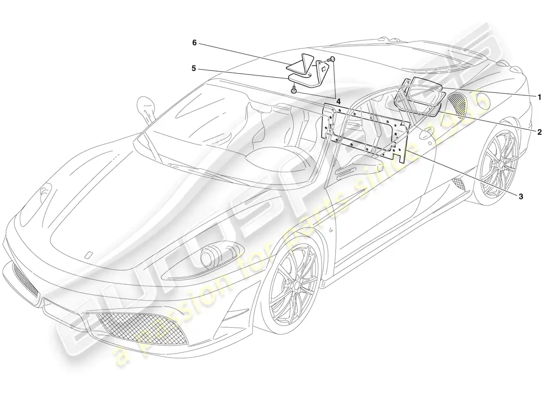 ferrari f430 scuderia (rhd) insulation parts diagram