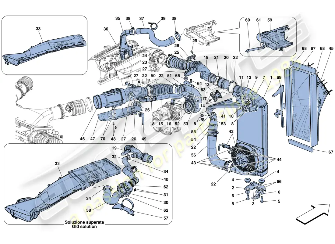 ferrari 488 spider (europe) intercooler parts diagram