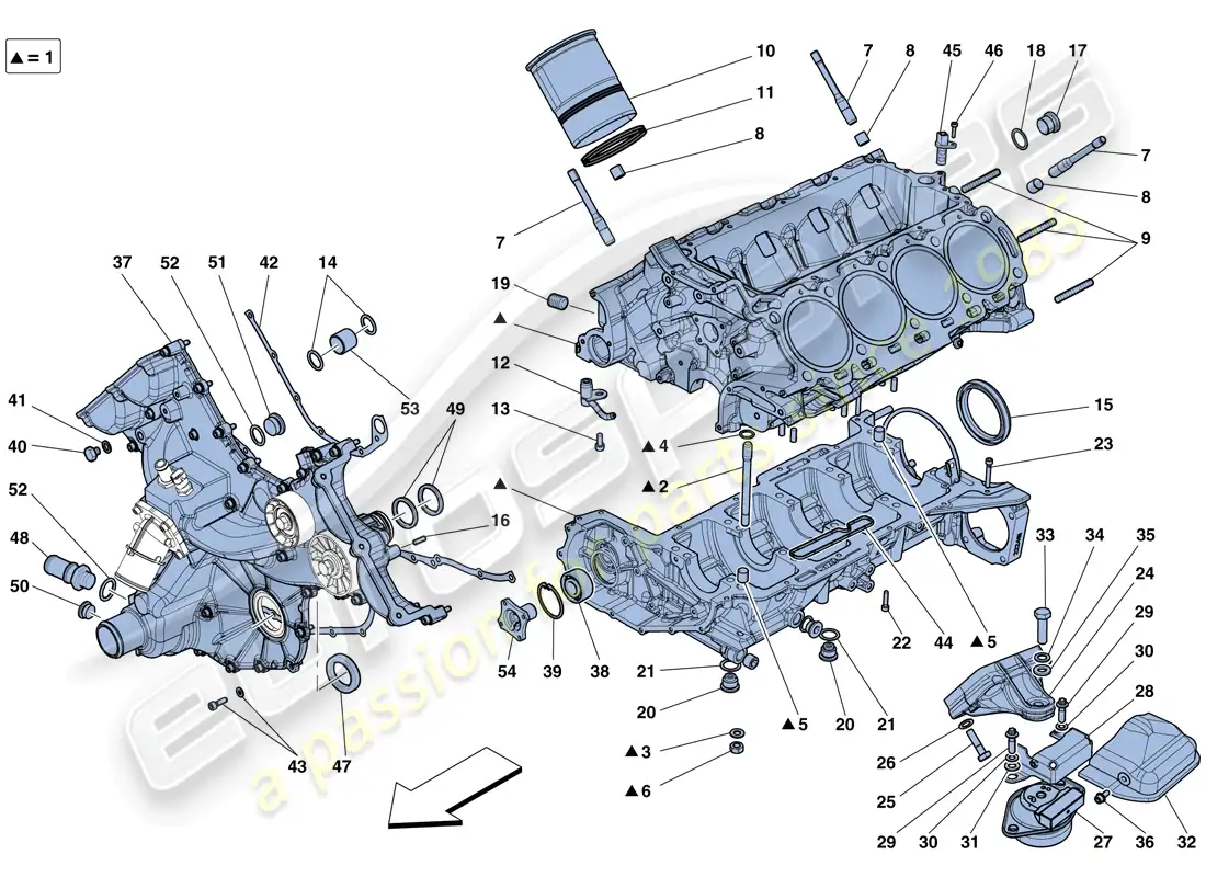 ferrari 458 speciale (usa) crankcase parts diagram