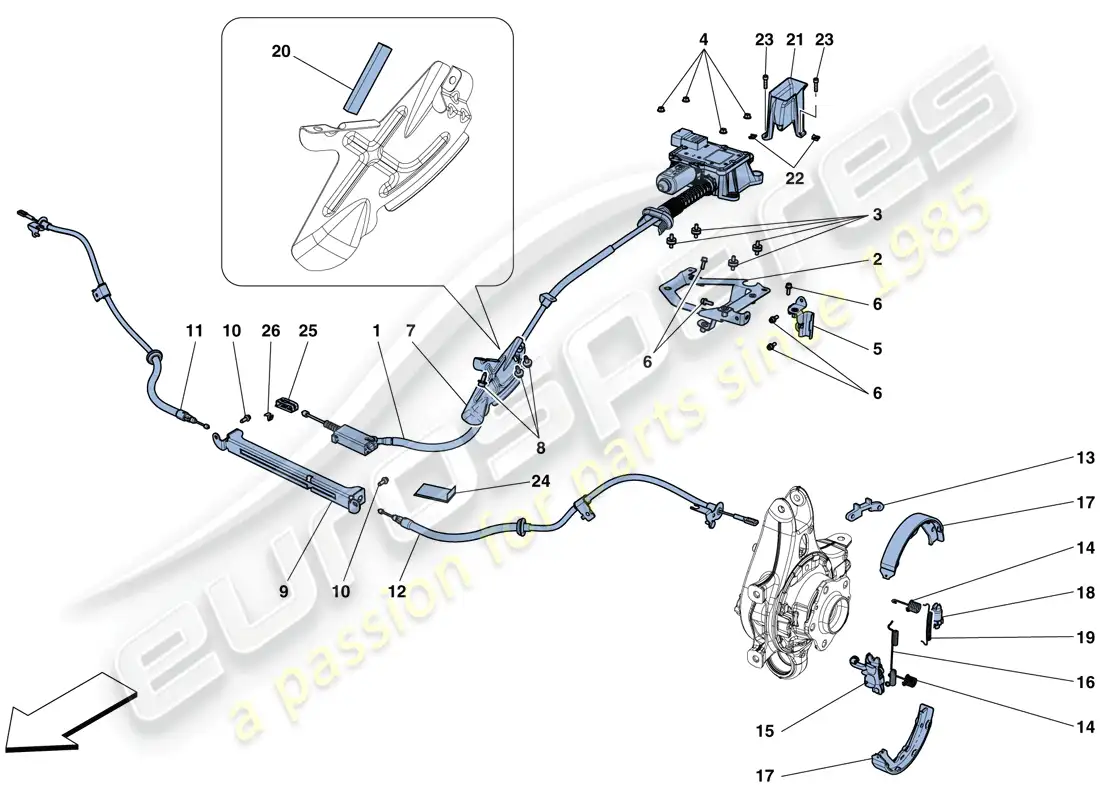 ferrari f12 berlinetta (usa) parking brake control parts diagram