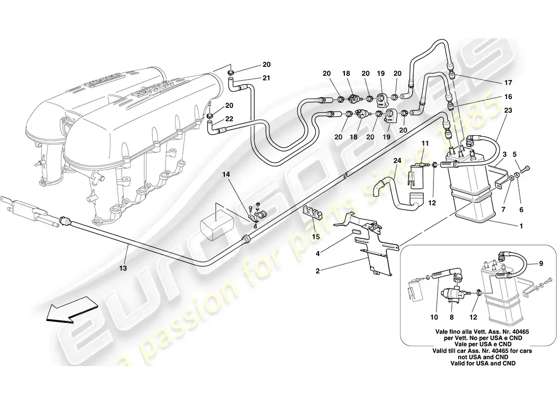 ferrari f430 coupe (usa) evaporative emissions control system parts diagram