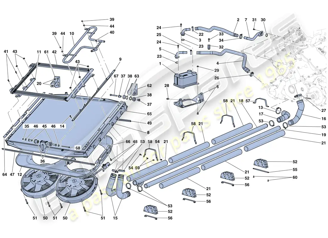 ferrari laferrari aperta (europe) cooling system parts diagram