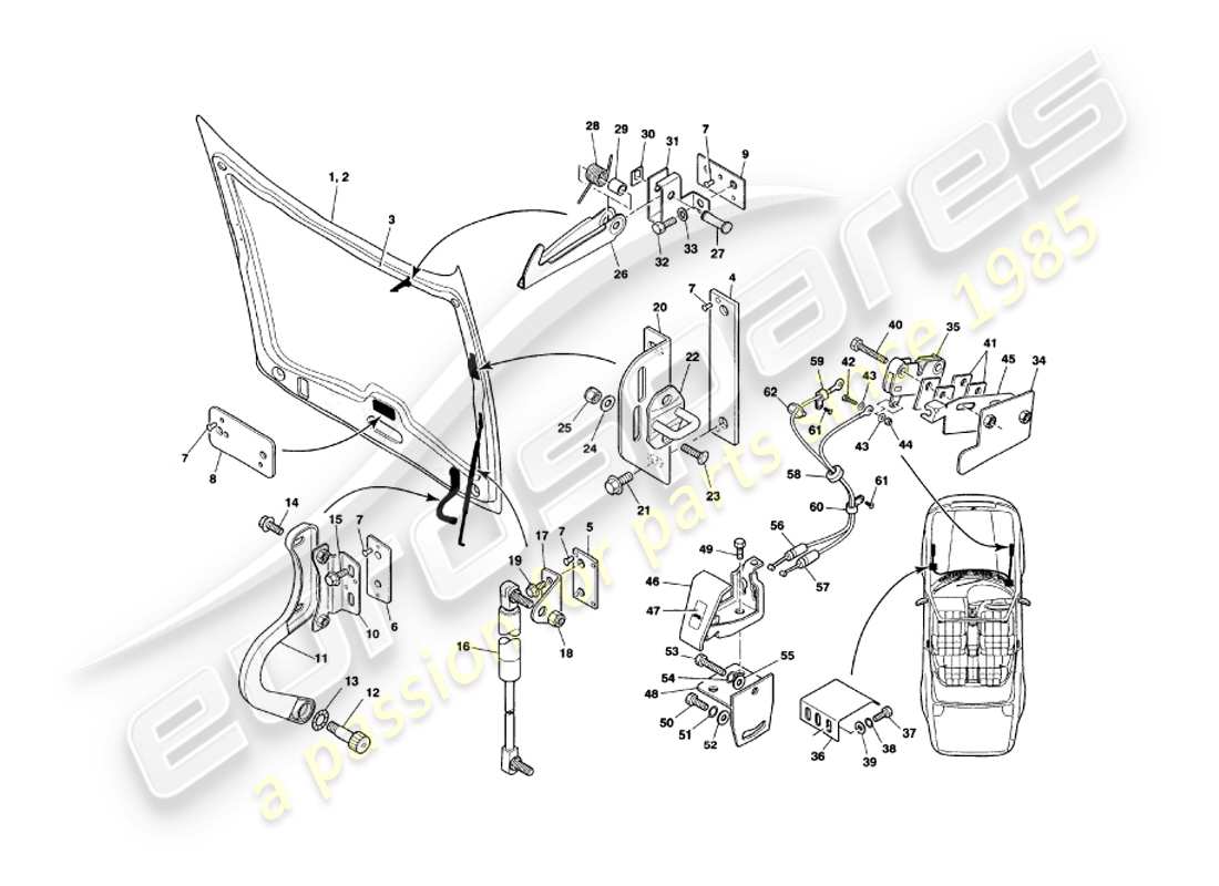 a part diagram from the aston martin v8 volante parts catalogue