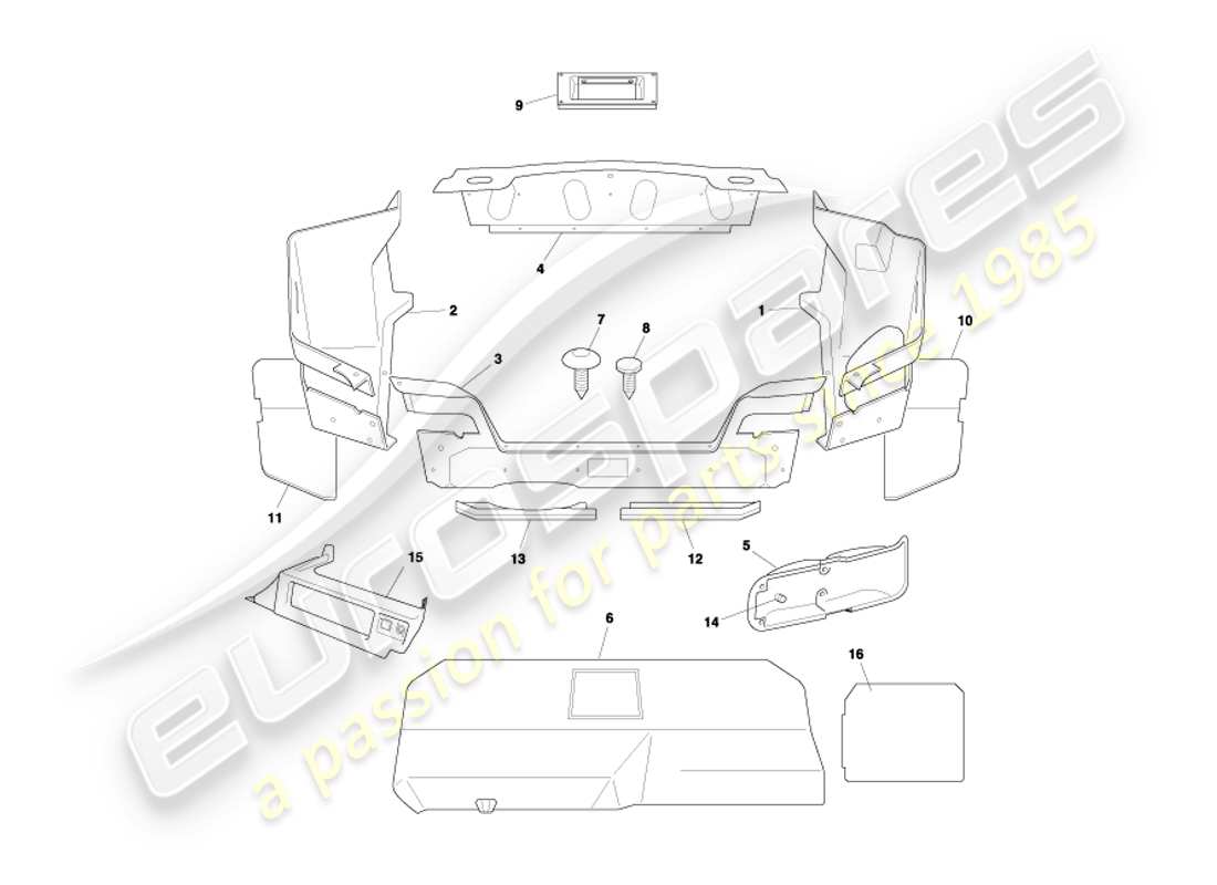 a part diagram from the aston martin db7 parts catalogue