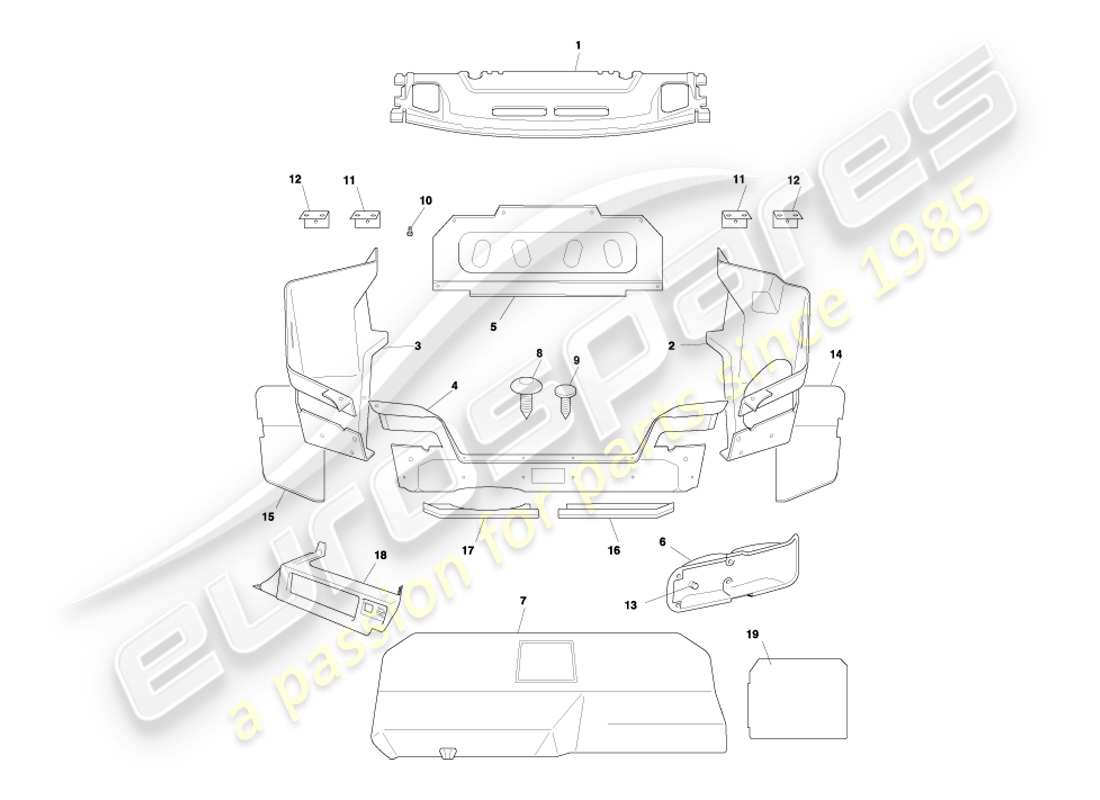 a part diagram from the aston martin db7 parts catalogue