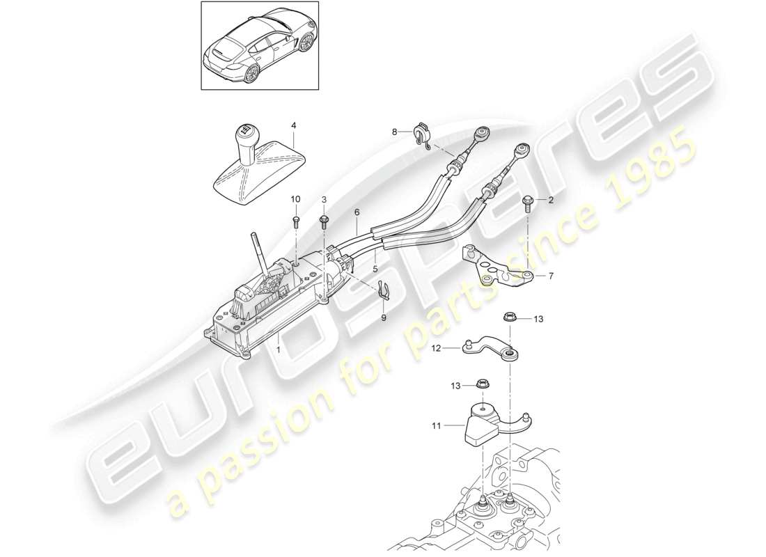 a part diagram from the porsche panamera parts catalogue