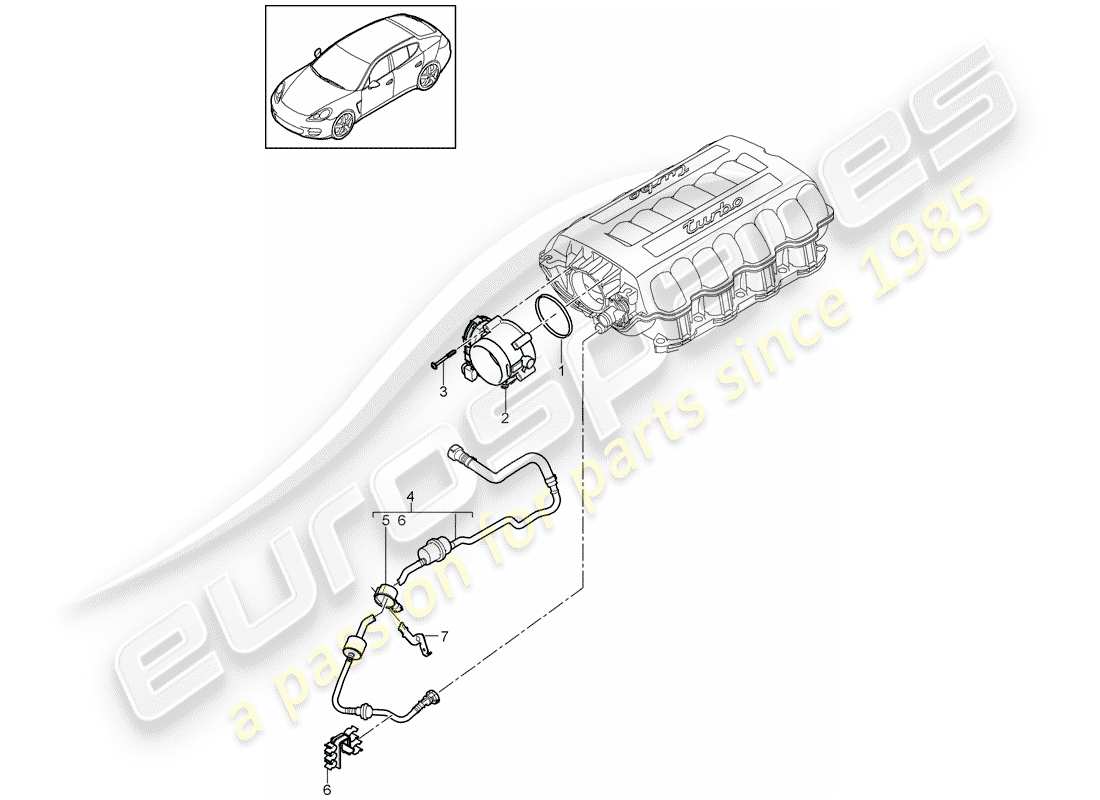 VIEW PARTS DIAGRAMS FROM THE PORSCHE PANAMERA PARTS CATALOGUE a part diagram from the porsche panamera parts catalogue