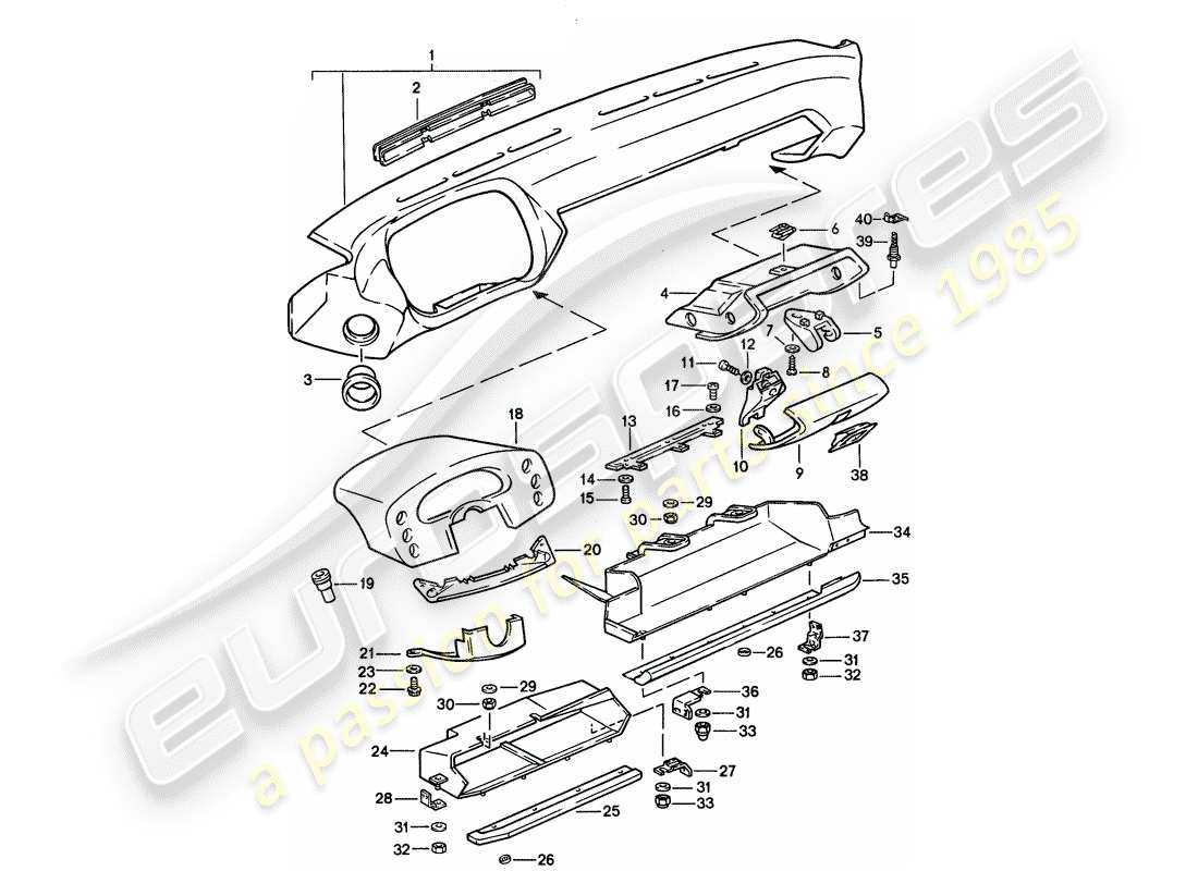a part diagram from the porsche 928 parts catalogue