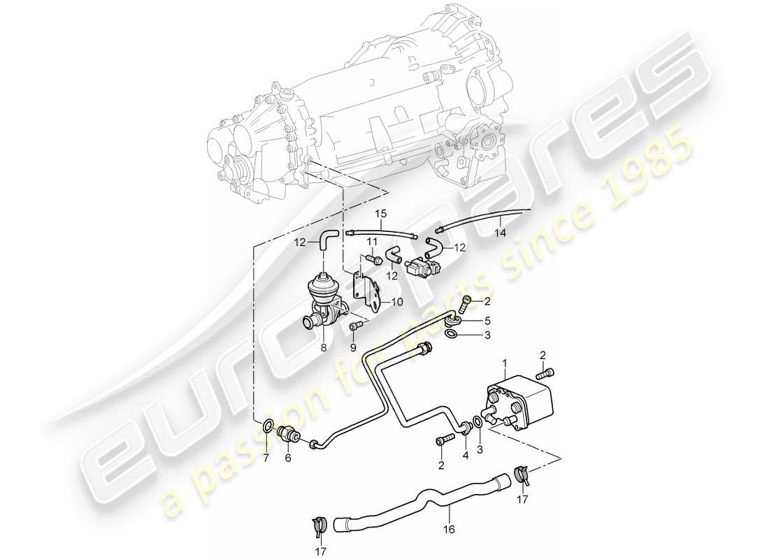 a part diagram from the porsche 2005 (996 turbo / gt2) parts catalogue