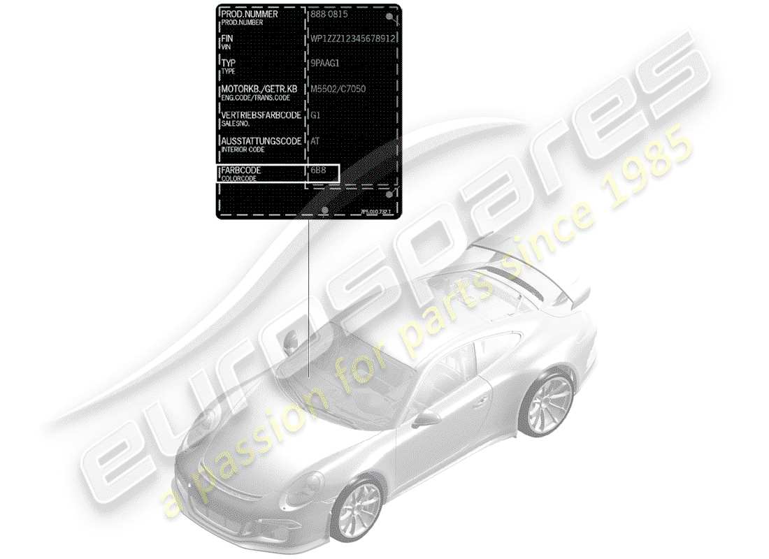 a part diagram from the porsche 991 parts catalogue