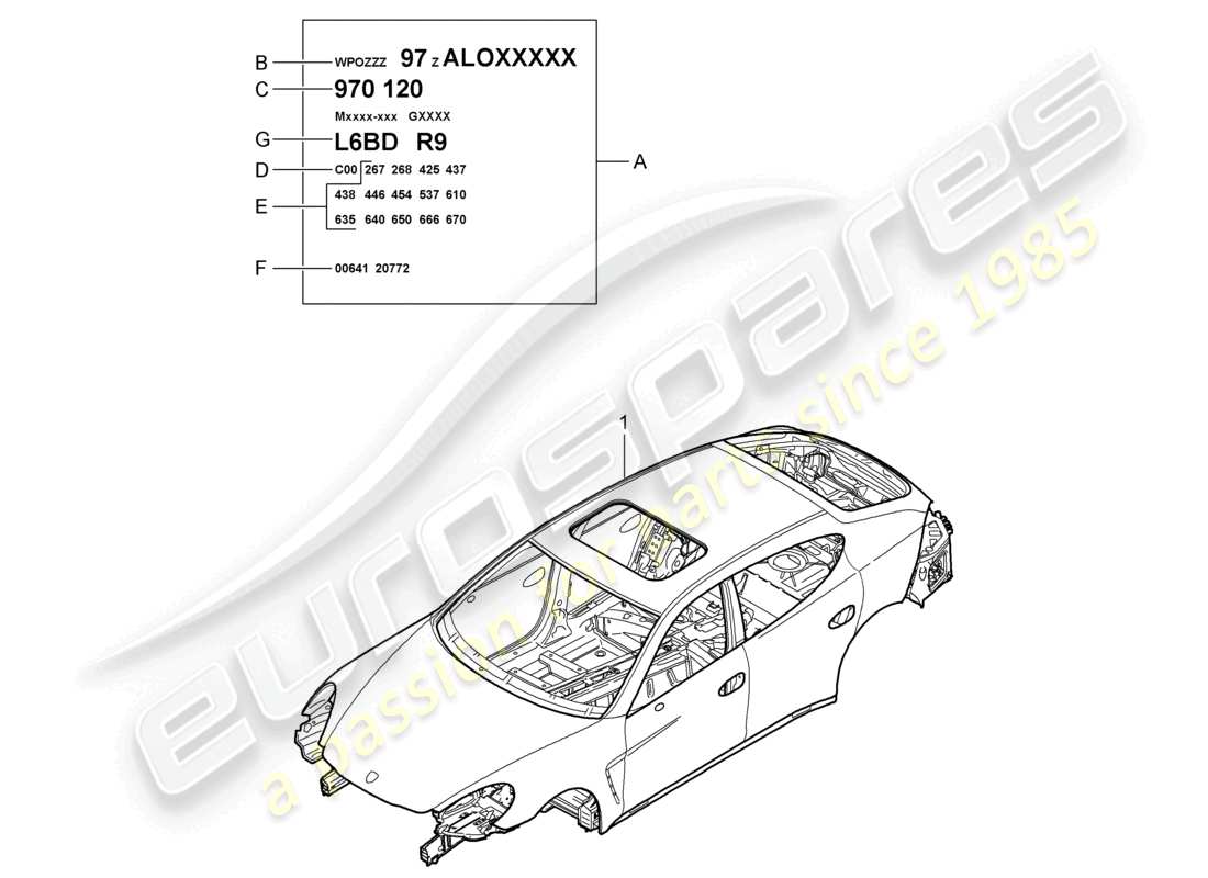 a part diagram from the porsche 2012 (panamera 970) parts catalogue