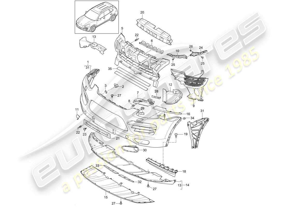 a part diagram from the porsche 2011 (cayenne e2 92a) parts catalogue