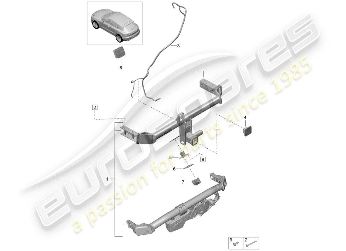 VIEW PARTS DIAGRAMS FROM THE PORSCHE MACAN PARTS CATALOGUE a part diagram from the porsche macan parts catalogue