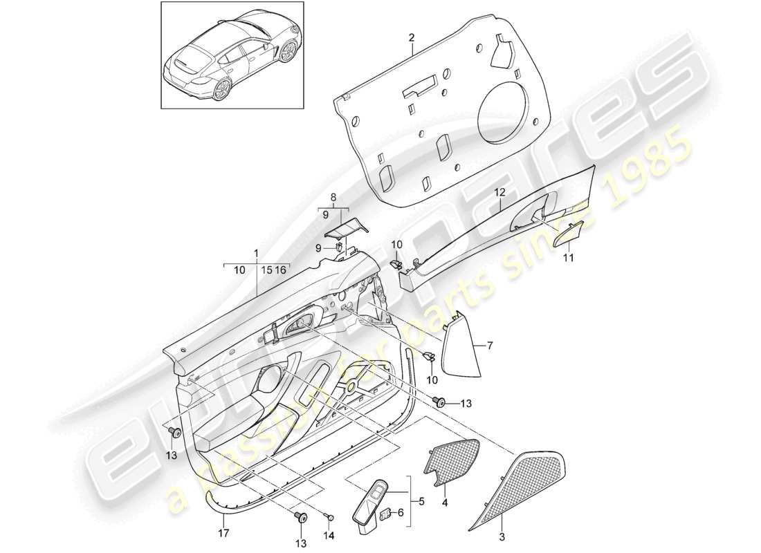 VIEW PARTS DIAGRAMS FROM THE PORSCHE PANAMERA PARTS CATALOGUE a part diagram from the porsche panamera parts catalogue