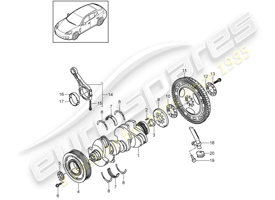 a part diagram from the porsche panamera parts catalogue