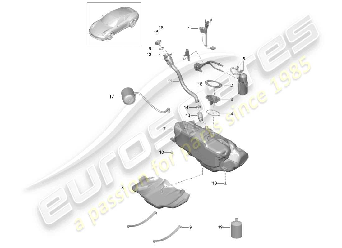VIEW PARTS DIAGRAMS FROM THE PORSCHE 991 PARTS CATALOGUE a part diagram from the porsche 991 parts catalogue