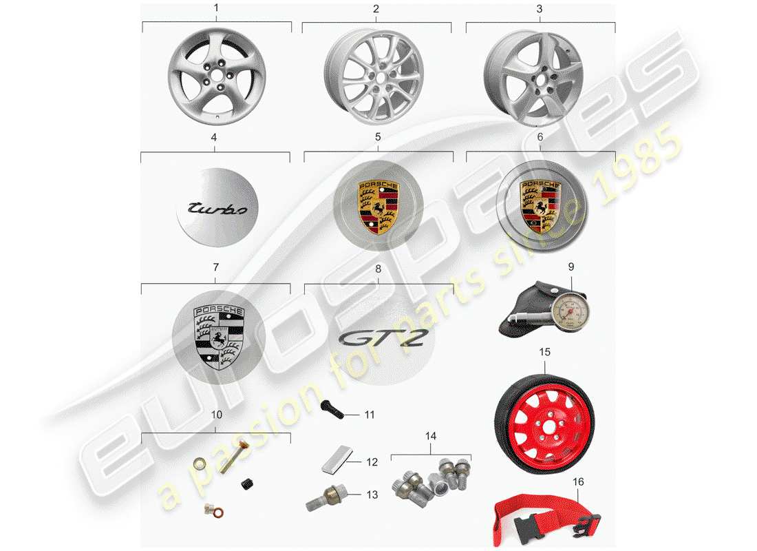 VIEW PARTS DIAGRAMS FROM THE PORSCHE 996 PARTS CATALOGUE a part diagram from the porsche 996 parts catalogue