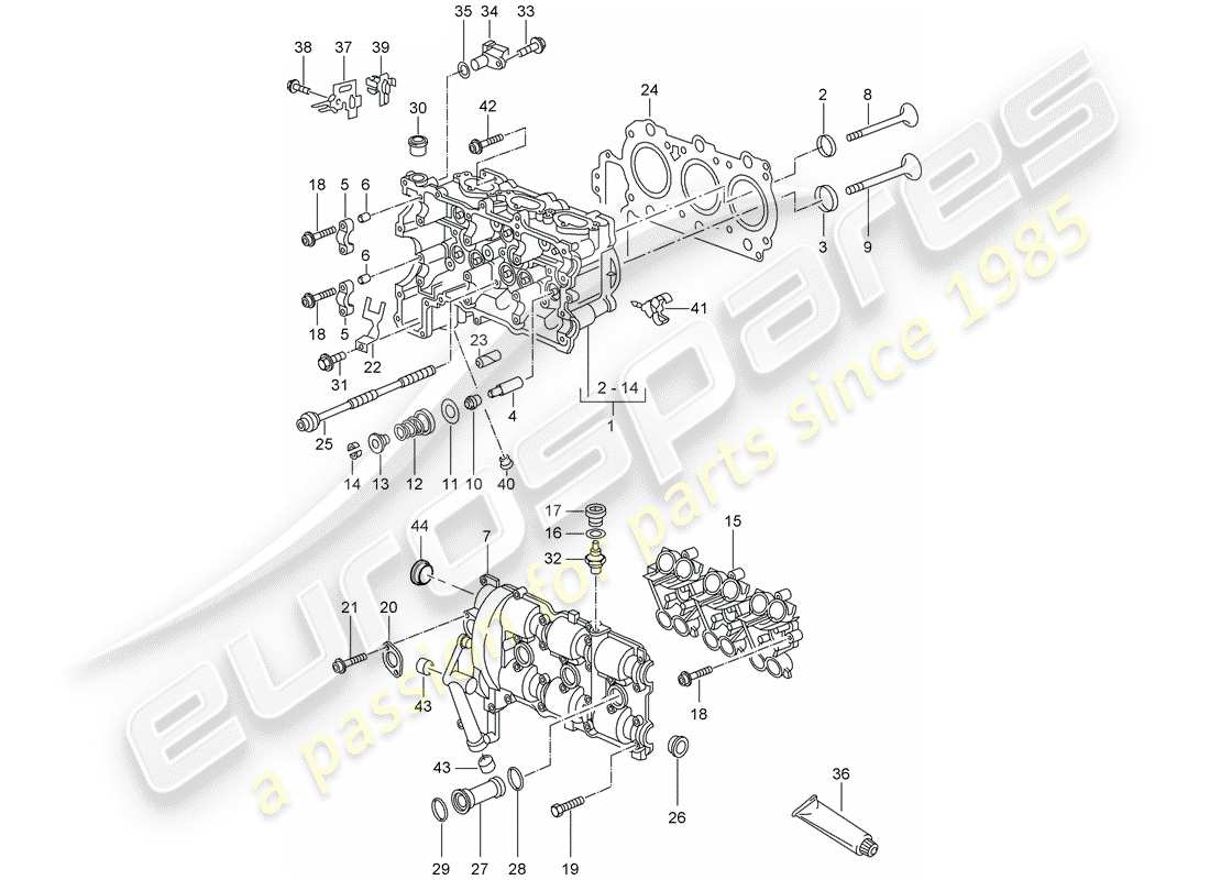 a part diagram from the porsche 1998 (986 boxster) parts catalogue