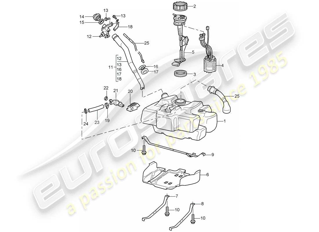 a part diagram from the porsche boxster parts catalogue