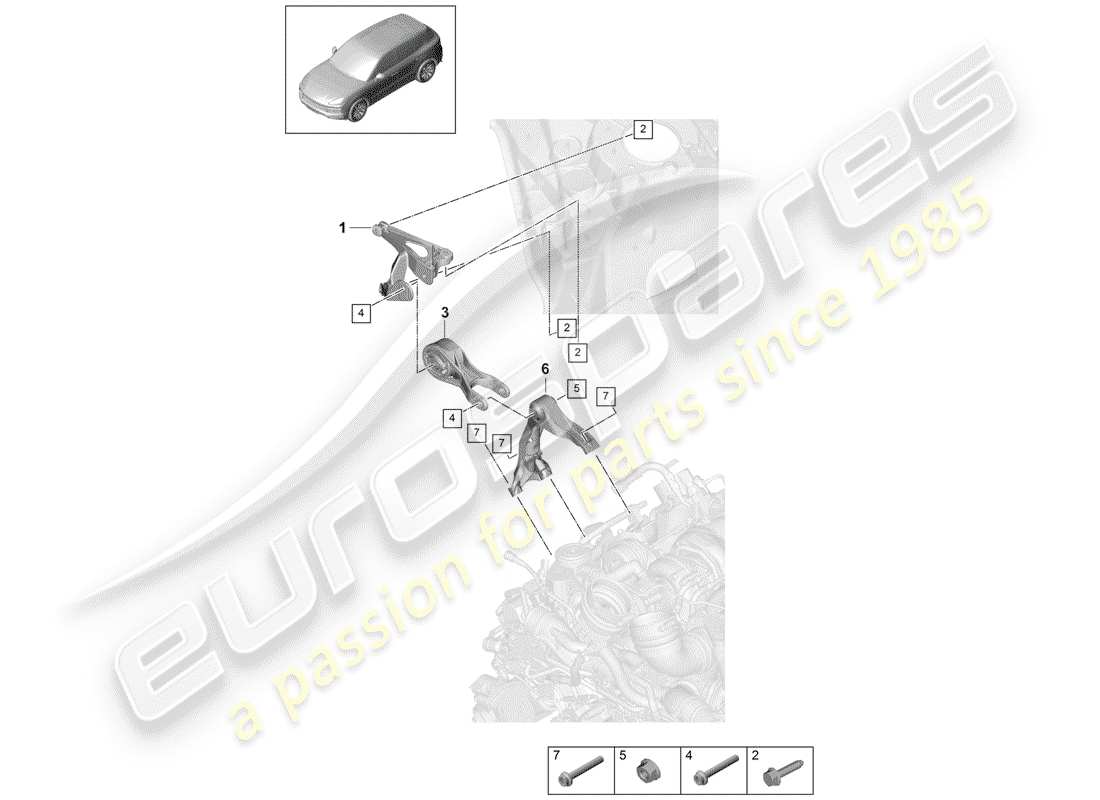 a part diagram from the porsche cayenne parts catalogue