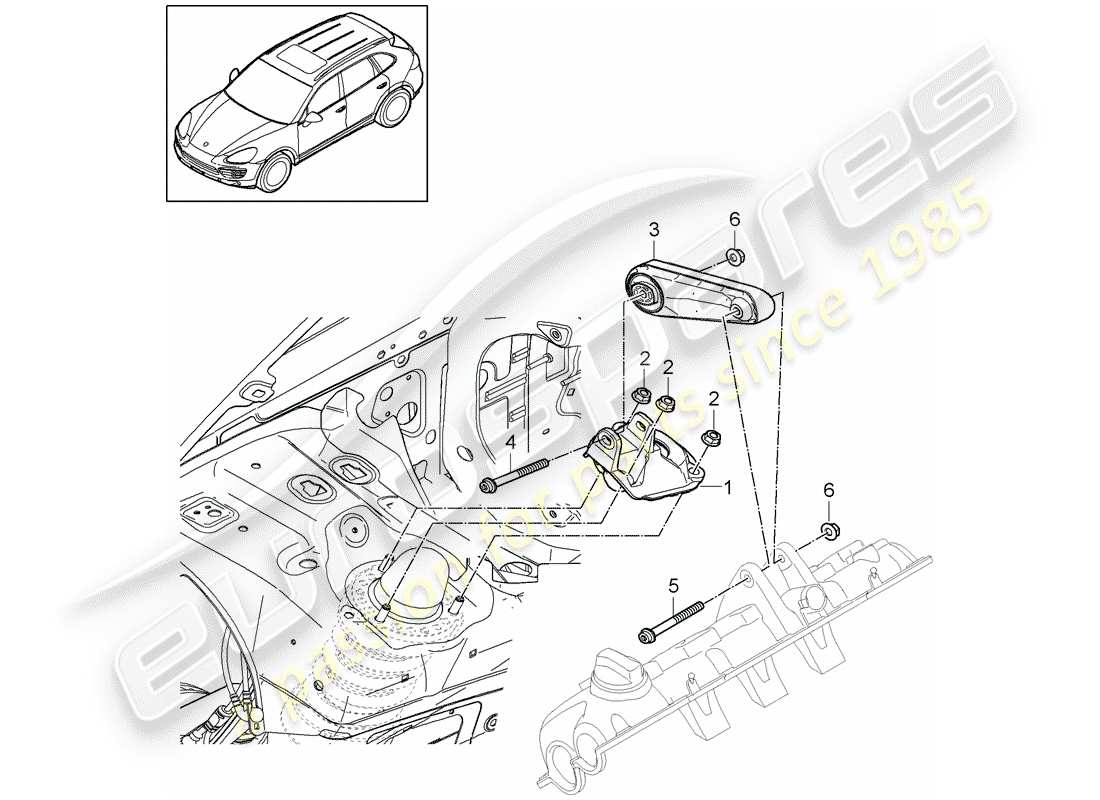 a part diagram from the porsche cayenne parts catalogue