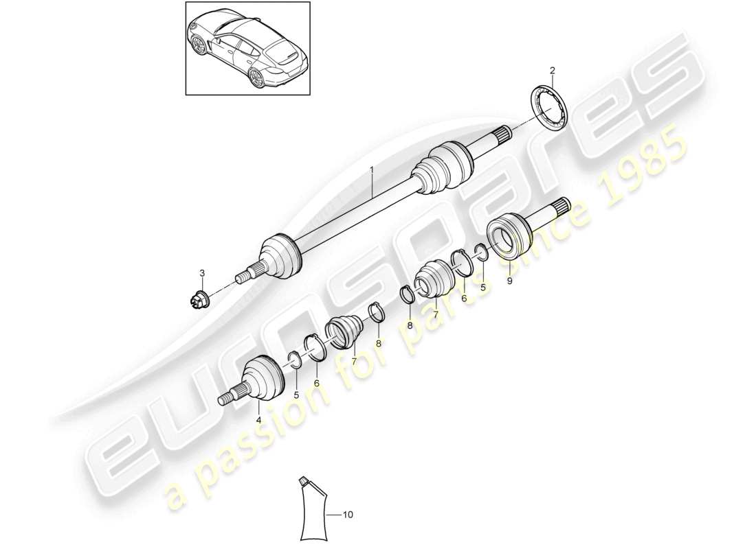 a part diagram from the porsche panamera parts catalogue