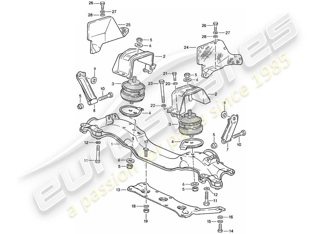 a part diagram from the porsche 928 parts catalogue