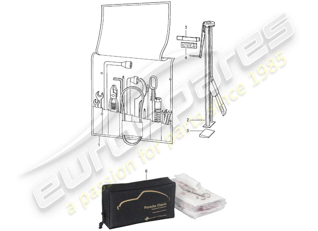 porsche 1978 (911) accessories - tool - signs/notices - additional accessories in the - classic catalogue - (model: cla) part diagram
