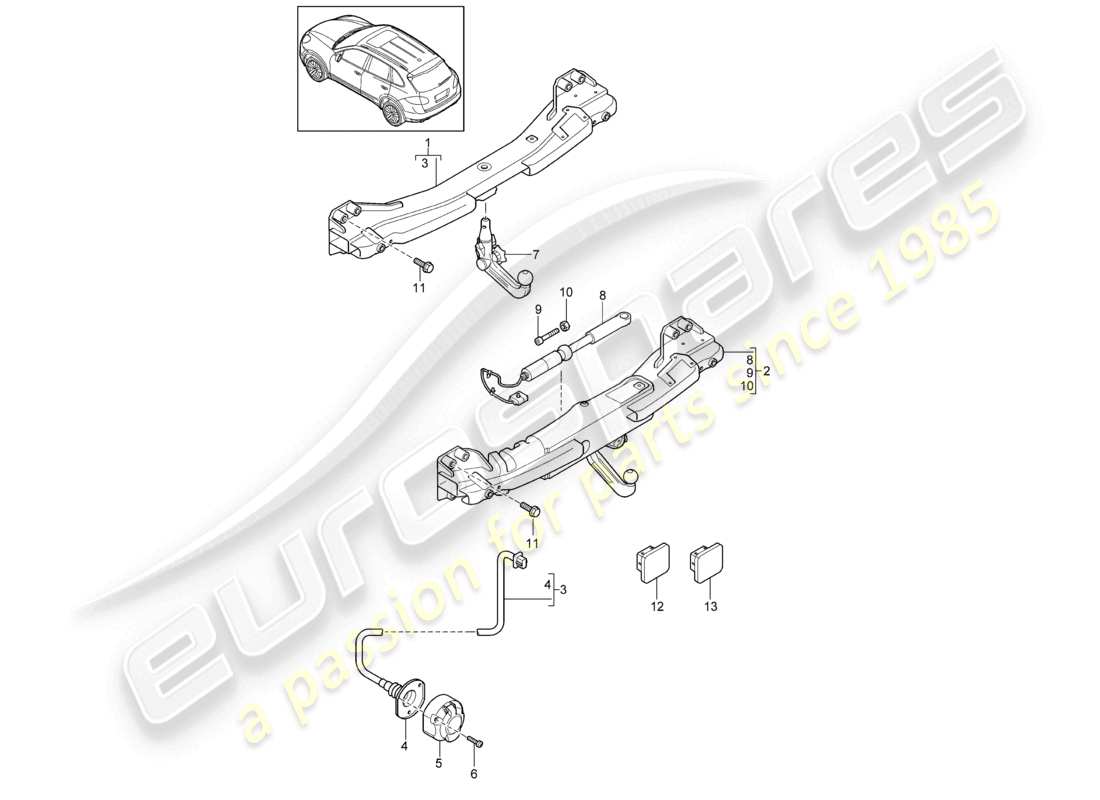 a part diagram from the porsche 2011 (cayenne e2 92a) parts catalogue