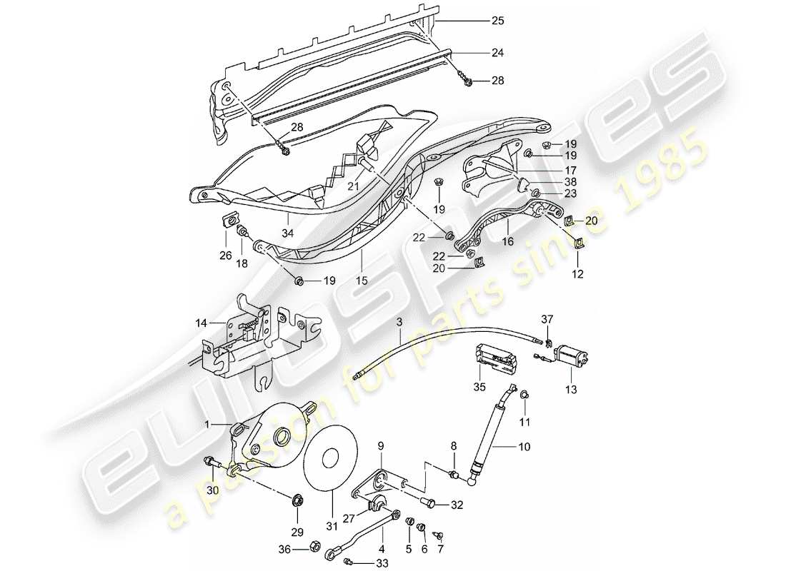 VIEW PARTS DIAGRAMS FROM THE PORSCHE BOXSTER PARTS CATALOGUE a part diagram from the porsche boxster parts catalogue