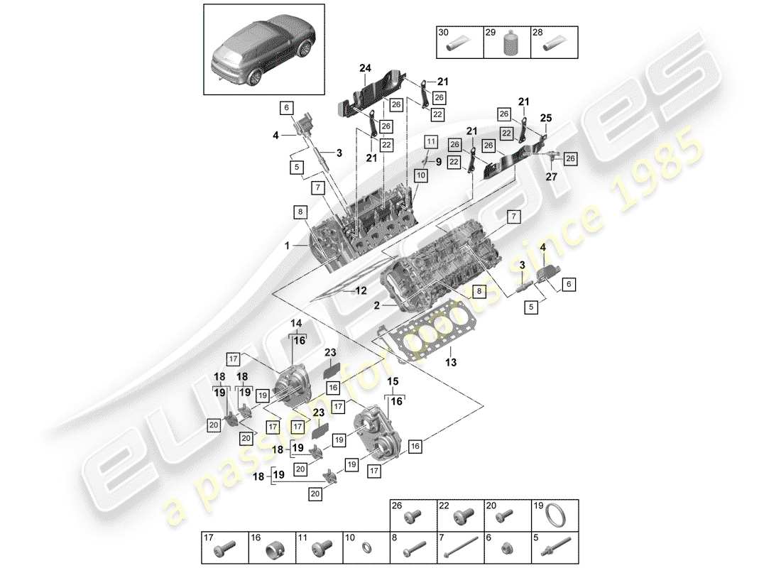 a part diagram from the porsche cayenne parts catalogue