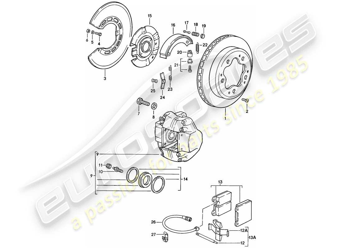 a part diagram from the porsche 1986 (911) parts catalogue
