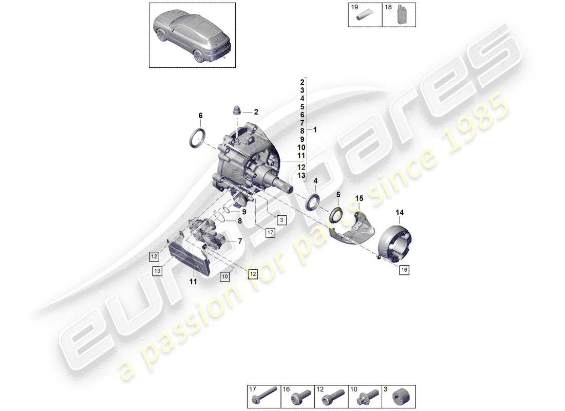 a part diagram from the porsche cayenne parts catalogue