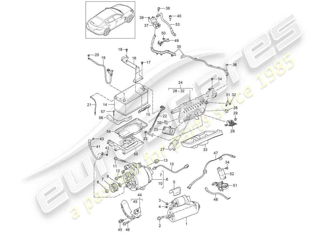 a part diagram from the porsche panamera parts catalogue
