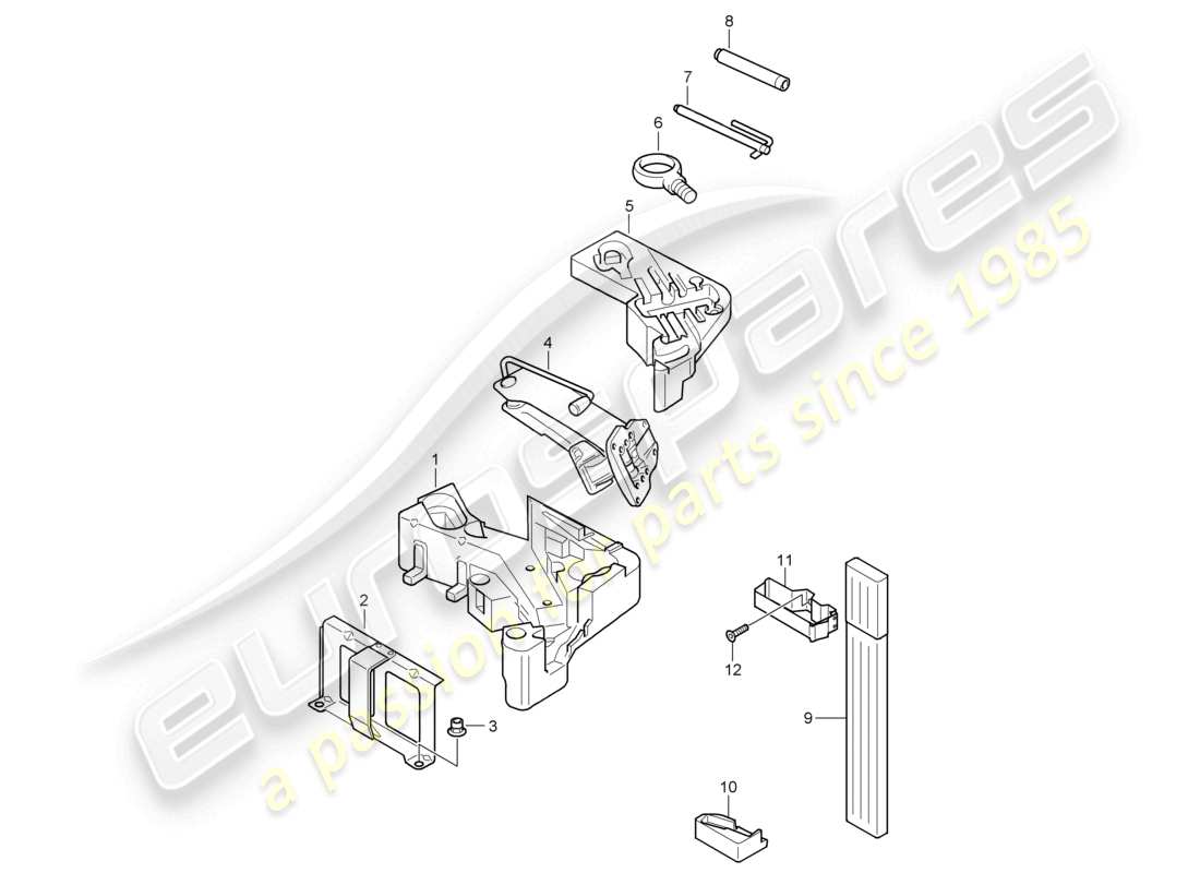 a part diagram from the porsche 2010 (cayenne e1 9pa) parts catalogue