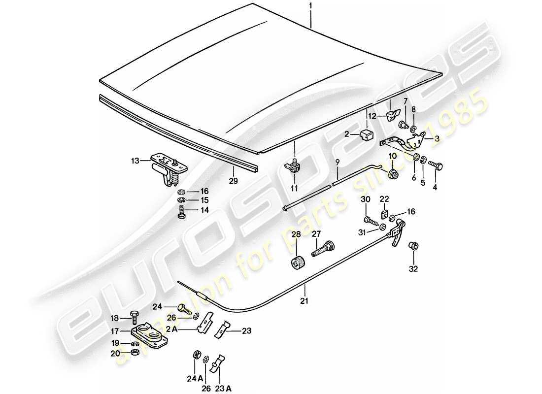 VIEW PARTS DIAGRAMS FROM THE PORSCHE 924 PARTS CATALOGUE a part diagram from the porsche 924 parts catalogue