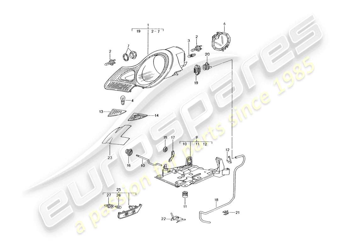 VIEW PARTS DIAGRAMS FROM THE PORSCHE BOXSTER PARTS CATALOGUE a part diagram from the porsche boxster parts catalogue